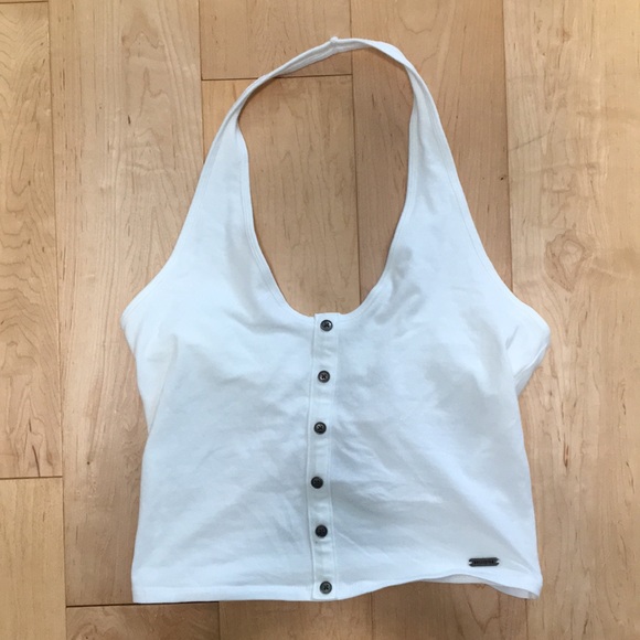 hollister white halter top